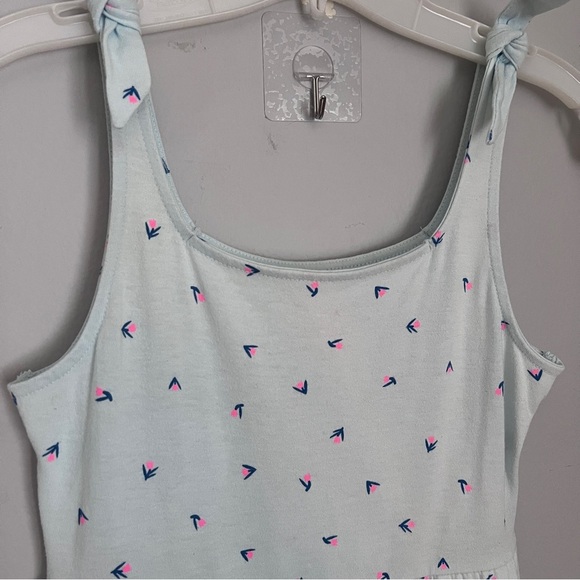 Cat & Jack Girls Size L (10/12) Blue w/Pink Rose Patterned Maxi Dress EUC - Picture 2 of 6